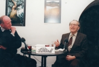 Josef Bajer and philosopher Rudolf Battěk, 1990s