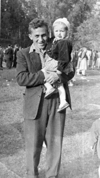 Jarmila Sikorová with her father Josef Wawrzacz / 1954