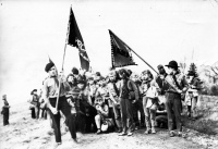 Hrčava scouts heading to the cairn at Ivančena / about 1970