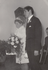 Wedding of Eva Havlíková and Jiří Rys, Hostinné, 1969