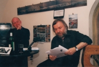 S teatrologem Vladimírem Justem v Jonáš klubu