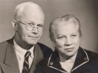 Leontýna and Václav Fialkas, grandmother and grandfather of Jiří Löwy from his mother's side, in 1961