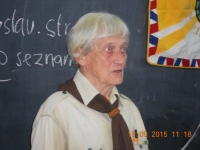 Zdena Krejčíková na udílení nejvyšších skautských vyznamenání, 2015