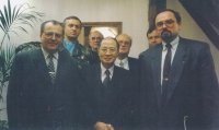 Defense minister Vilém Holáň, a general, Japanese diplomat Yasushi Akashi, the witness, general Karel Pezl, Croatian Ambassador, general Jiří Nekvasil