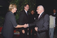 Dana Novotná, witness' second wife, with president Václav Klaus, India, 2006

