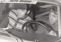 Zleva Jiří Syrovátko, Josef Srnský – závody Rallye PAL, Tábor, 1972
