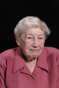 Olga Streitová při natáčení pro Paměť národa, Náměšť na Hané, 18. března 2023