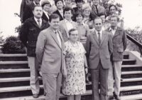 Magdalena Ženčáková (front middle) at a national meeting of surgeons, the 1970s