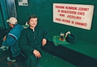 At a pub at the Poděbrady railway station, about 1999

