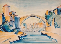 Obraz malíře Františka Mořice Nágla malovaný v Mostaru, 1937