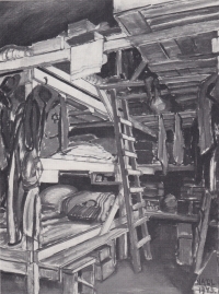 Obraz malíře Františka Mořice Nágla z koncentračního tábora