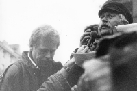 Václav Havel na první povolené demonstraci na Škroupově náměstí v Praze, 10. 12. 1988
