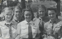 Zdena Krejčíková in 1946 as a member of Girl Scout Groop 34