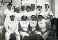 Starting team at the Anaesthesiology and resuscitation department of the Ústí nad Orlicí Hospital, MUDr. Jaroslav Kučírek, bottom left, 1970s