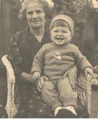 With grandmother, 1937
