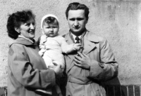 Aloisie Foltýnková with her husband and daughter Karin, 1958