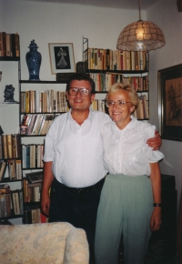 Hana Nová with her husband in the late 1990s 
