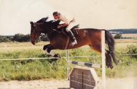 Son Jan Hrad Jr. during riding training