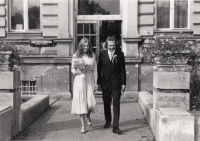 Wedding, with her husband František Kulhavý, Kostelec nad Orlicí, 1982