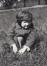 Alexandra Kulhavá ve třech letech, Kostelec nad Orlicí, 1961
