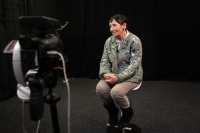 Růžena Šromová při natáčení