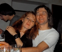 Oslava promoce chartisty a člena skupiny Bílé světlo Vladimíra Kroula, Kostelec nad Orlicí, 1992