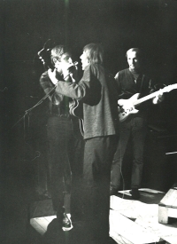 The Tone Hunters playing at the Divadélko theatre in the ÚDA building in the Vítězné Square (back then, the Great October Socialist Revolution Square), around 1967/68