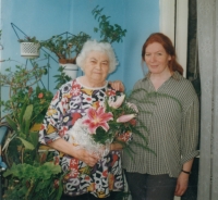 With her mother Anna, Kostelec nad Orlicí, 2001