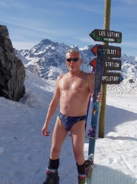 Miroslav Čuban v roce 2004 v Alpách jako otužilec