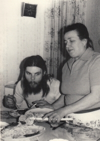 With his mother, Božena, in Sokolov, 1980s 
