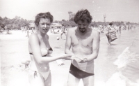 Vacation by the sea, Ondrej Mazan with his friend, Mamaia, Romania, 1986.