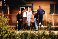Ondrej Mazan with his wife's relatives, 1990s.