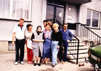 Ondrej Mazan with his wife's relatives II., 1990s.