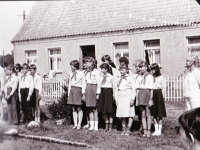 Pioneers from the GDR, photographed during a business trip.