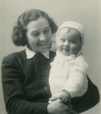 Anežka Korovinová with Konstantin, 1945