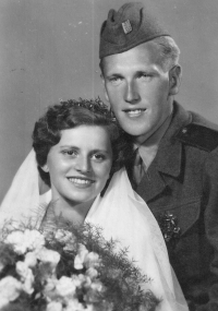 With husband Josef, 1951