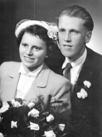 With husband Josef, 1951