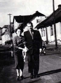 Vlasta Ručková with her husband Josef, Frýdek-Místek, 1951