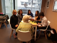 S žáky při nahrávání pro projekt Příběhy našich sousedů, 2022