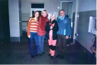 At the radio station with Euromaidan participants. On the right is Taras Marusyk, a language activist and writer; on the far left is Yaryna Skurativska