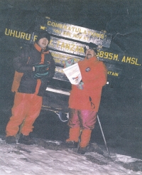 At the top of Mount Kilimanjaro, 2001