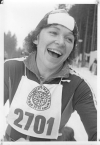 Alena Bartošová na Jabloneckém maratonu v 70. letech 20. století