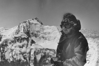 Alena Čepelková at the summit of Peak Korzhenevskaya in the Pamir, 1983