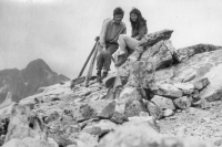 Alena Čepelková with brother Julius in the High Tatras, 1973
