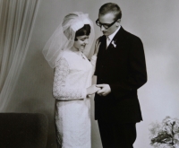 Wedding photo of Mr. and Mrs. Matyáš, the 1960s