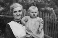 With grandmother Marie Skálova, circa 1942