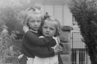 With sister Ludmila, 1946
