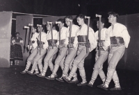 In the army in the Jasen ensemble, Lubomir Hluštík third from the right, 1956