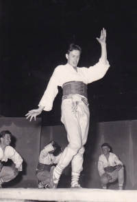 In the army in the Wallachian dance ensemble Jasen, 1956