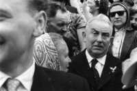 The witness's mother with his father-in-law at the wedding, 21 June 1956
